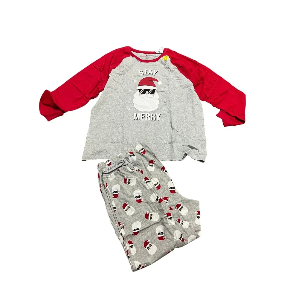 Womens PJ Place Merry Christmas PJs Santas Sunglasses XL NIP Glow In The Dark